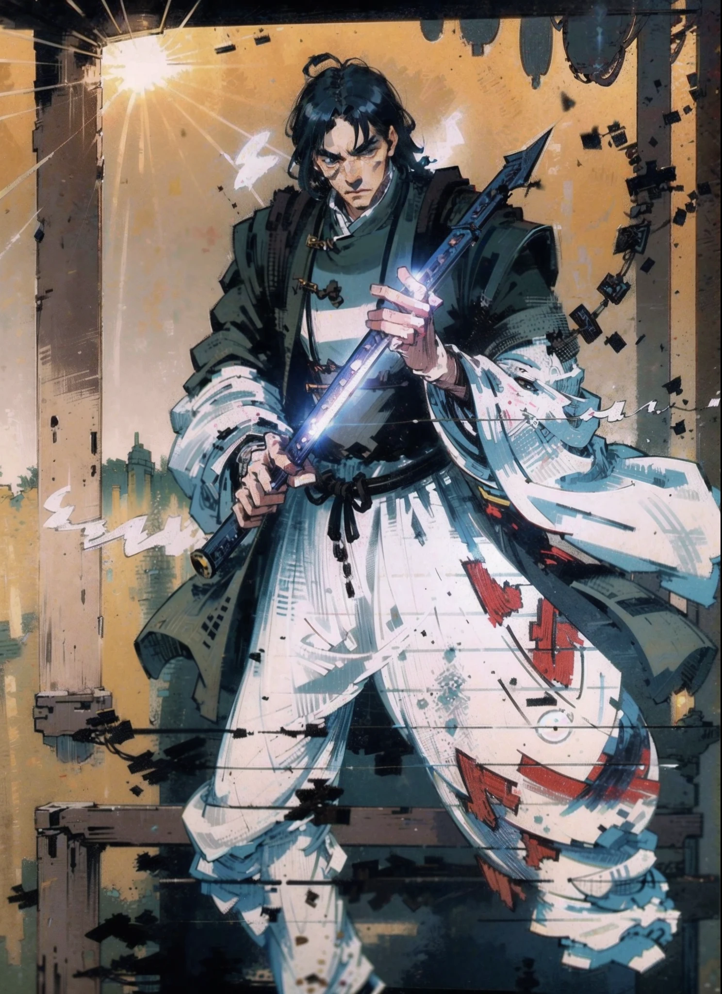 Heroic and handsome,A well-defined face,There is majesty,Firm and sharp eyes,male people