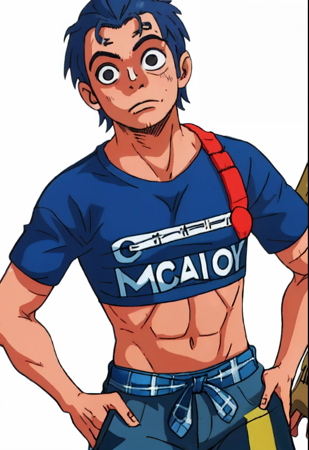 Macaco, Camiseta Rock Regatta, moicano, corajoso, irritado, Olhos de fogo, Baixo, Grandes caninos, plaid pants, studio, chimpanze, macaco, 1 macaco, rabo de macaco , monkey, animal, monstro