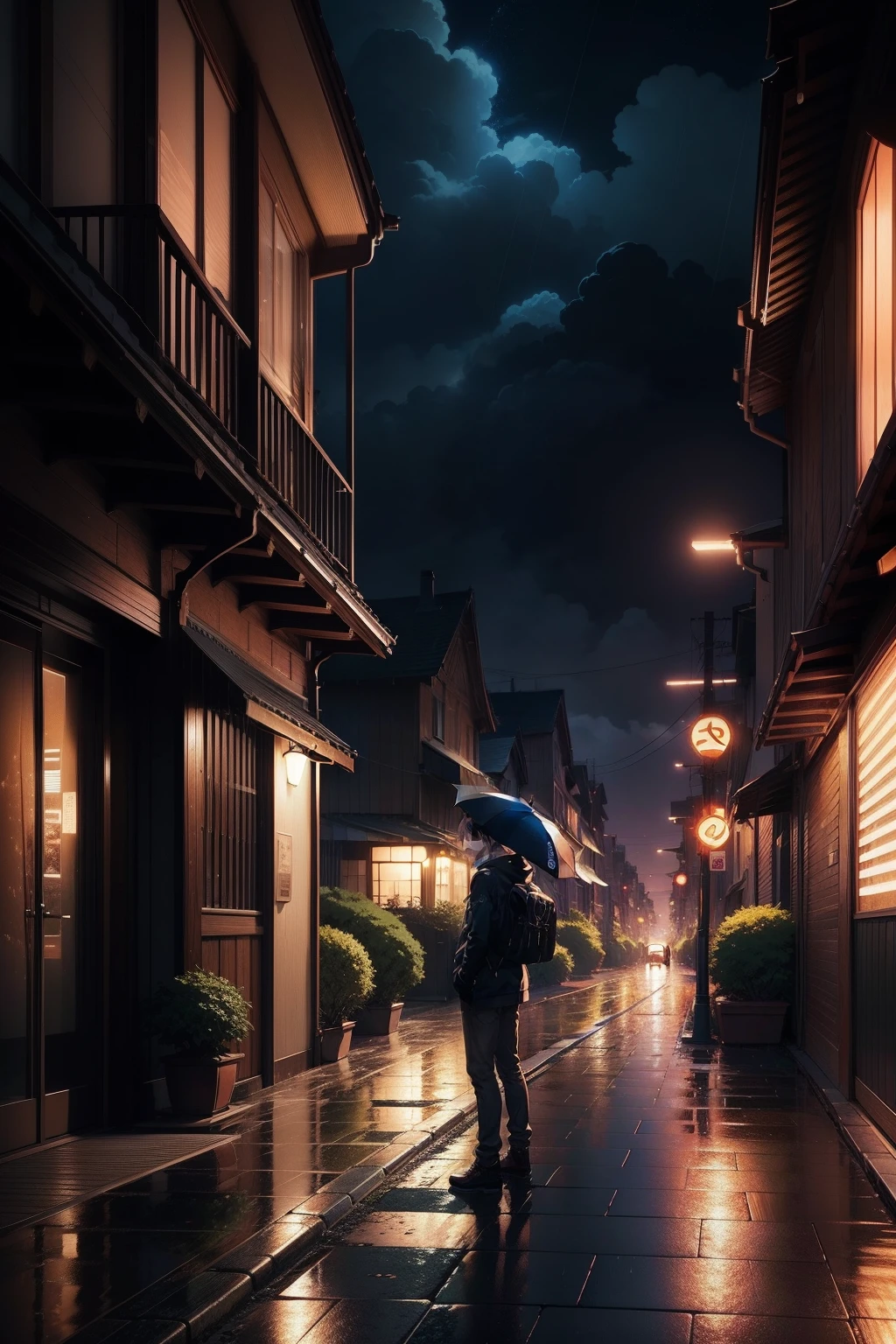 Young man looking up at the rainy sky, facial detailing, beautidful eyes, ultra-detailliert. anime image. by makoto shinkai, anime art wallpaper 4k, anime art wallpaper 4k, Anime art wallpaper 8k, anime wallpaper 4k, anime wallpaper 4k, 4K Anime Wallpapers, Anime Sky, amazing wallpapers, anime backgrounds, Anime Background Art