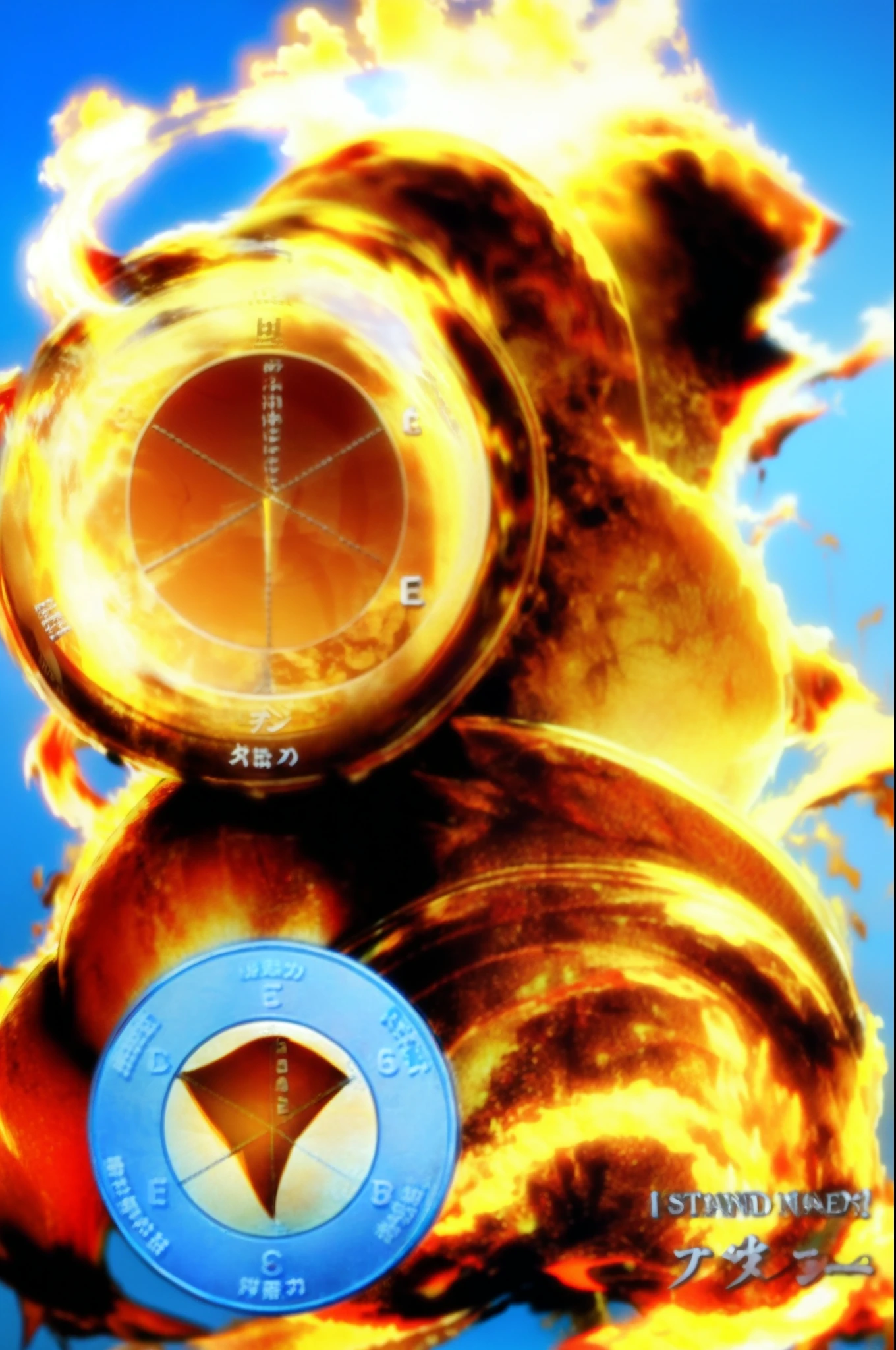 stand \(jojo\), 1boy, fire, thunder, chaos, energy