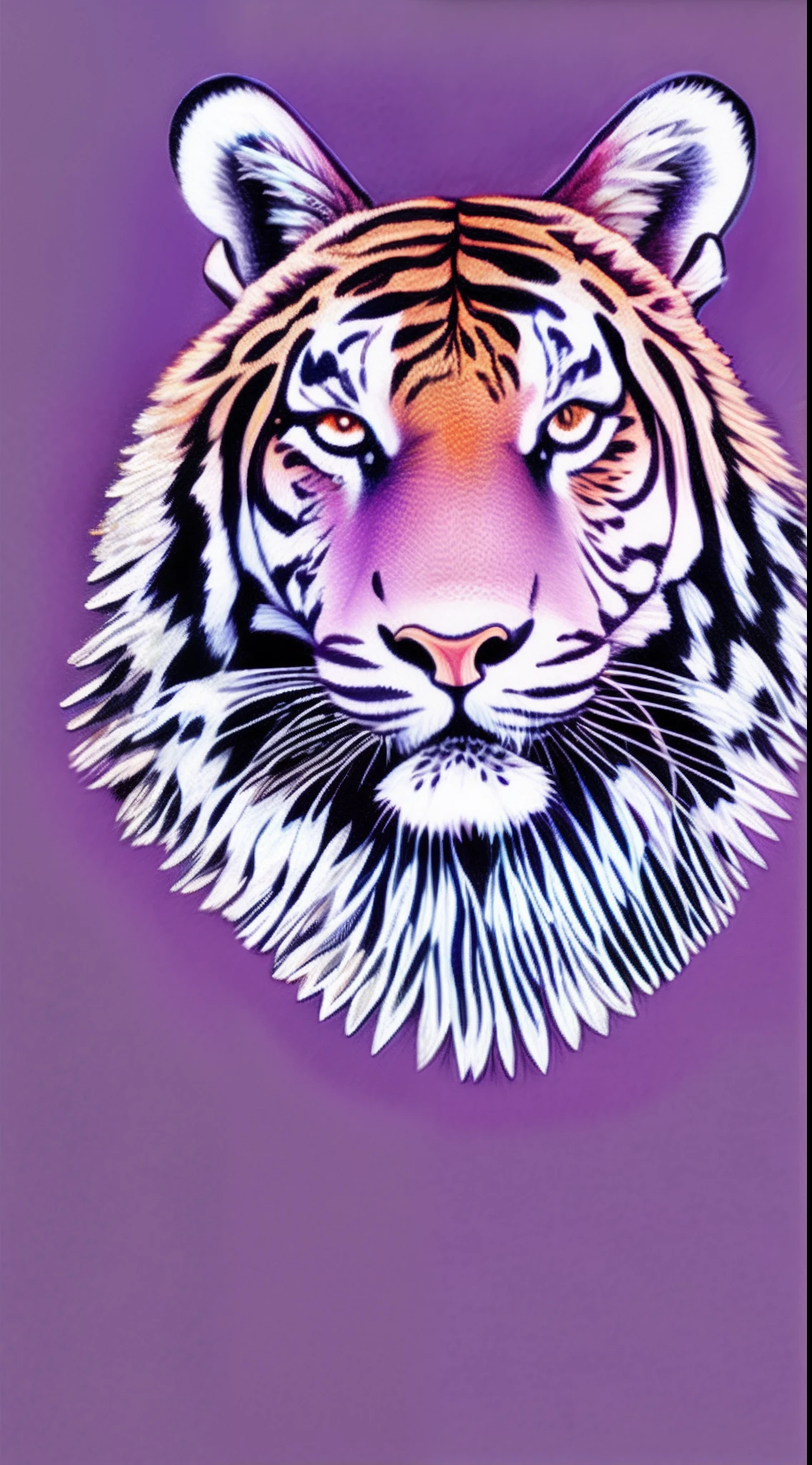 Tiger illustration Morandi purple illustration Outstanding details Power illustration