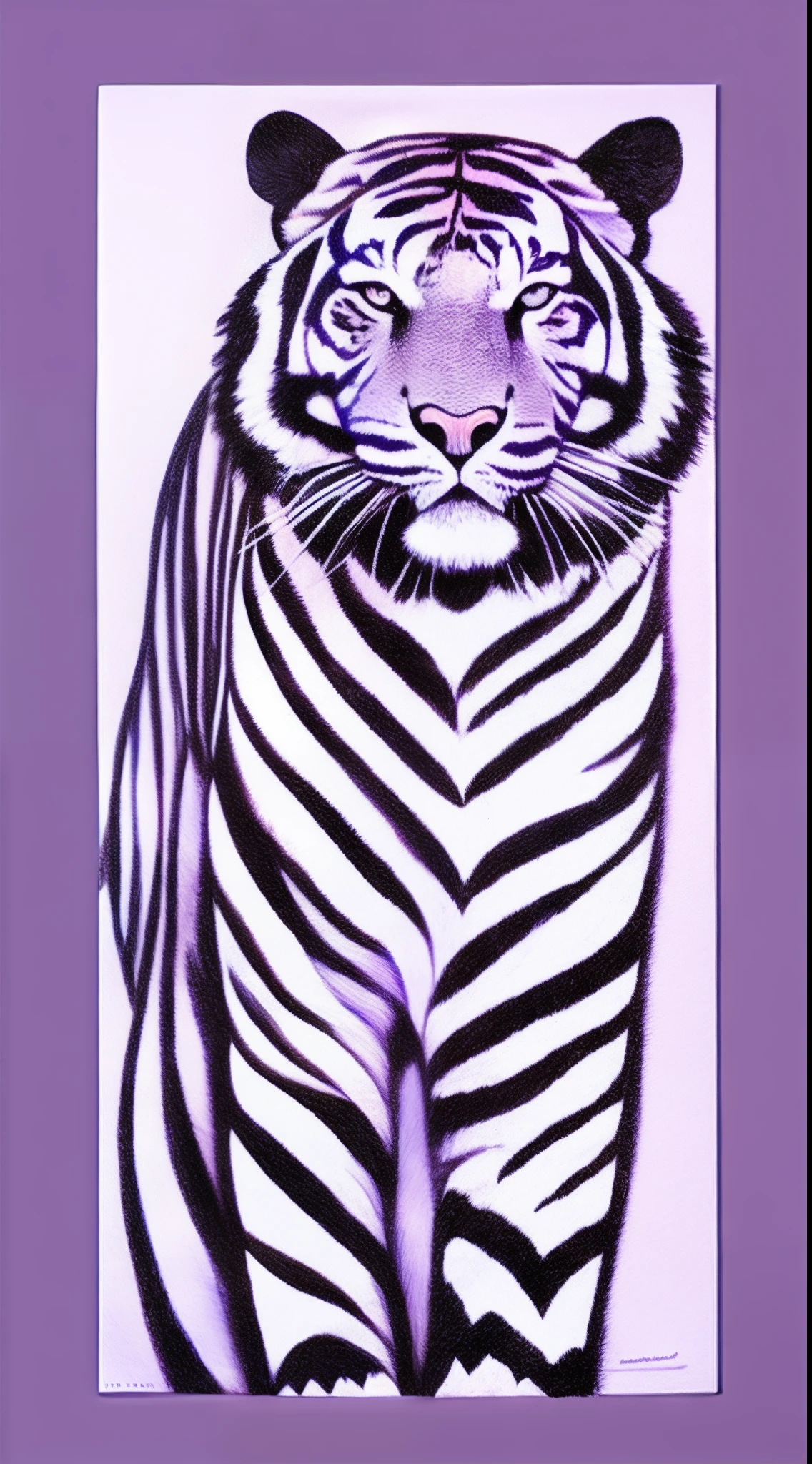 Tiger illustration Morandi purple illustration Outstanding details Power illustration