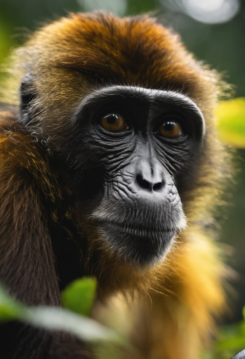 animal macaco com cor amarelo asas, vale, por do sol, adulto, raiva, rage, guerreiro