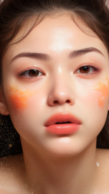 ((top Quority,8K,tmasterpiece:1.3)),Contemptuous women(hot onsen),perspired,Water droplets on the forehead of the face,exteriors,background urban cityscape,Overhead,Sharp focus:1.2,cute women:1.4,((Layered Hair Style)),(Contemptuous contemptive),very detailed face and skin and hair texture,Knotted brunette hair,Moist textured hair,Moist body,Detailed eyes, Contemptuous contemptive,White skin of the,Beautiful legs, beautiful delicate nose,cute young woman,18yr old,dynamic angle,Deleite para la vista,Compositional suggestiveness,while emphasizing the subject's hair,The eye,Mouth and movements,At the same time, It exudes contemptuous sentiments,It is characterized by calming tones and a mixture of light and shadow,Contemptuous contemptive