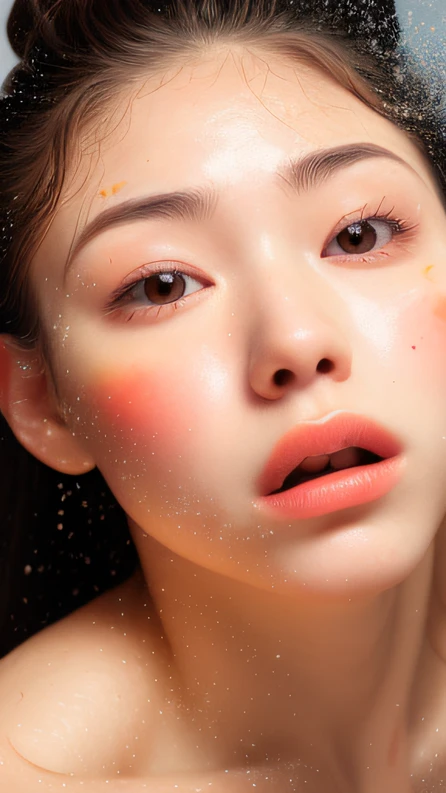((top Quority,8K,tmasterpiece:1.3)),Contemptuous women(hot onsen),perspired,Water droplets on the forehead of the face,exteriors,background urban cityscape,Overhead,Sharp focus:1.2,cute women:1.4,((Layered Hair Style)),(Contemptuous contemptive),very detailed face and skin and hair texture,Knotted brunette hair,Moist textured hair,Moist body,Detailed eyes, Contemptuous contemptive,White skin of the,Beautiful legs, beautiful delicate nose,cute young woman,18yr old,dynamic angle,Deleite para la vista,Compositional suggestiveness,while emphasizing the subject's hair,The eye,Mouth and movements,At the same time, It exudes contemptuous sentiments,It is characterized by calming tones and a mixture of light and shadow,Contemptuous contemptive
