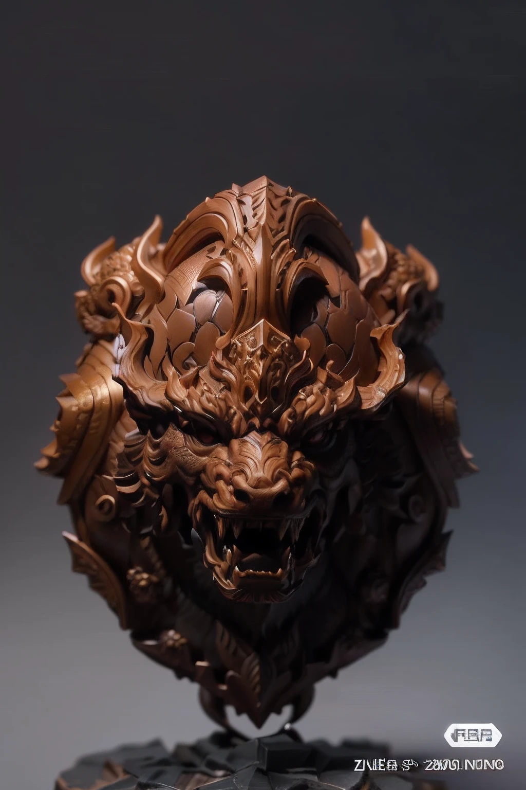 There is a brown sculpture of a dragon on the stand, highly detailed sculpture, intricate ornate anime cgi style, Overly detailed sculptures, intricate 3 d sculpture, cgi clay sculpture, extremely detailed and sharp, author：Tan Yang Kano, detail-rich，great clarity, trending on zbrush central, high detailed art, Trends on Zbrush, 3 d clay sculpture