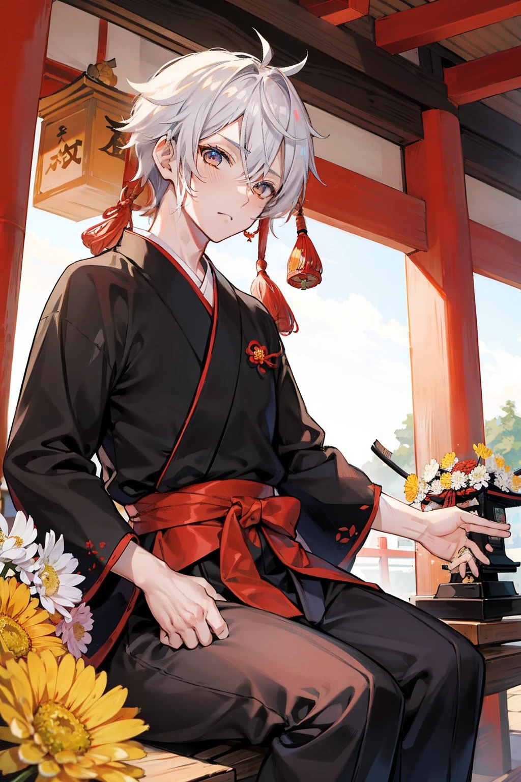 male people twinks {{ember}} samurais Hakama shrines With chrysanthemums