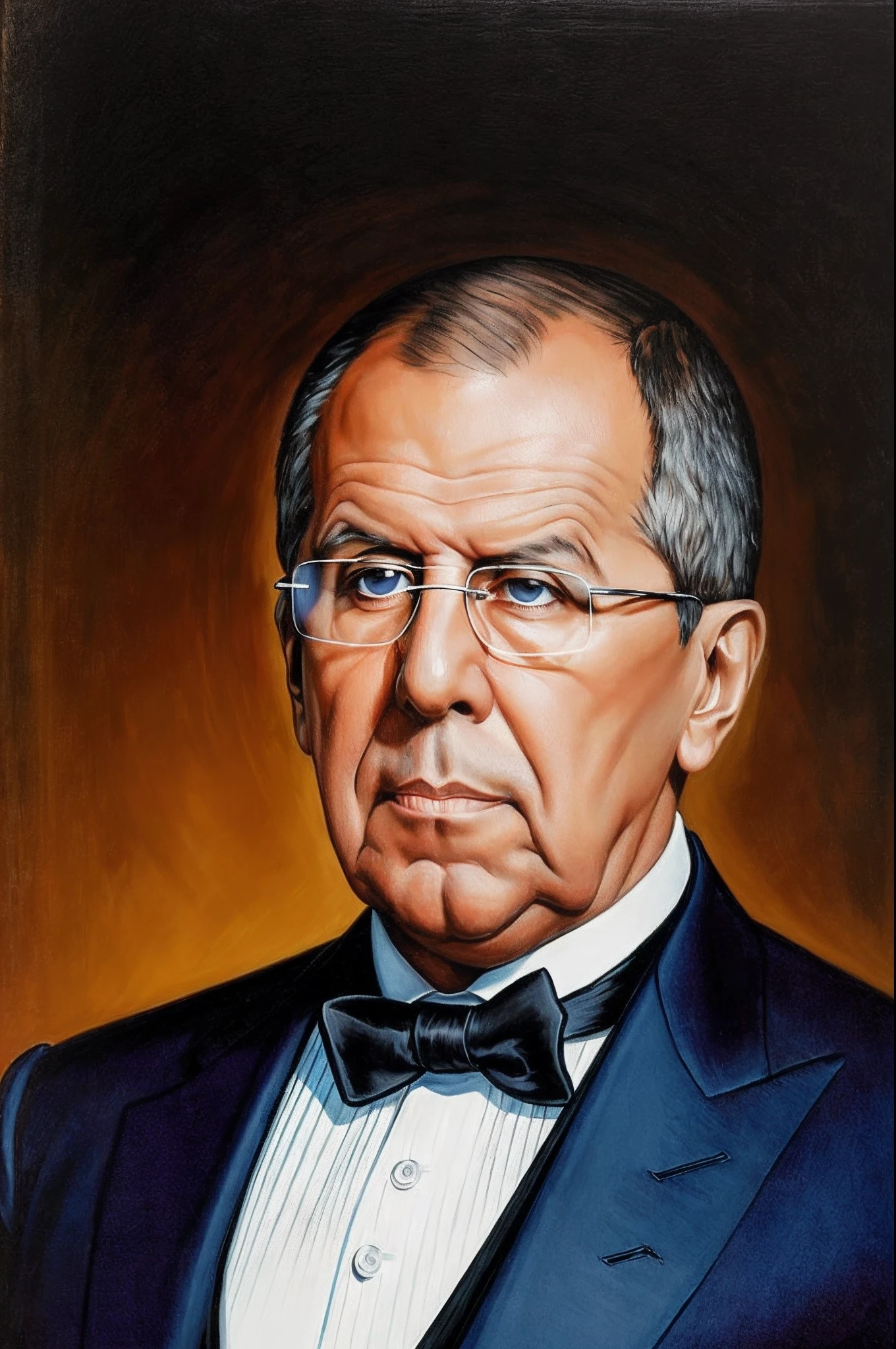 ((beste-Qualit)), ((tmasterpiece)), ((Realistic)), Ultra-detailed, (Minister of Foreign Affairs of the Russian Federation K. em. Lavrov), Russian Classical Portrait, in the style of Gerald Brom, Perfect colorful gradient, —q 4 —s 750