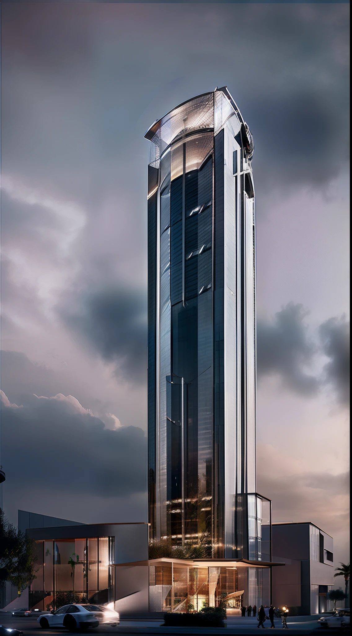 ((Modern residential tower in Dubai , Modern and innovative design, stunning glass façade, unique and bold engineering)),
((environment,Modern Dubai, skyscraper towers, stunning city and sea views)),
((Mood/Ambience, Civilized, luxurious, vibrant, looking towards the future)),
((Art Media/Techniques, Architectural Photography, Night Lighting, Modern Fonts, Vivid Colors)),
((Artists/Illustrative Artists/Painters/Artistic movements ,Santiago Calatrava, Modern Dubai, Contemporary Architecture)),
((Camera settings, DSLR camera, wide lens settings, night light, color film)), masterpiece, best quality, 64k,hyperdetail