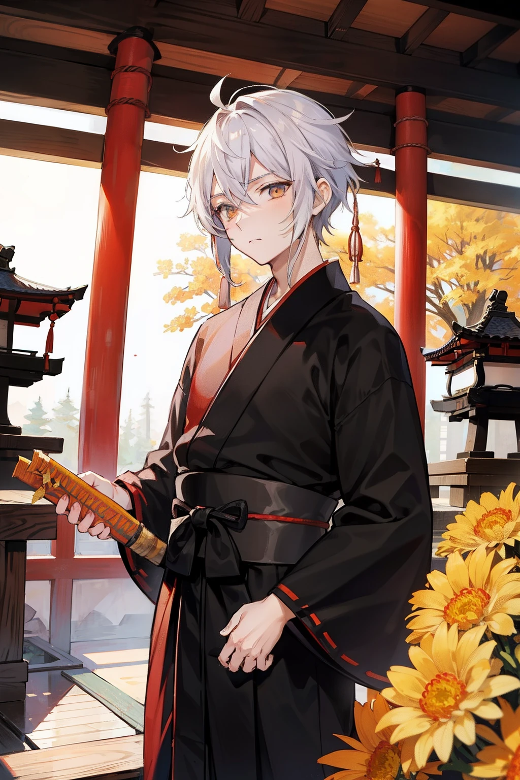 male people twinks {{ember}} samurais Hakama shrines With chrysanthemums