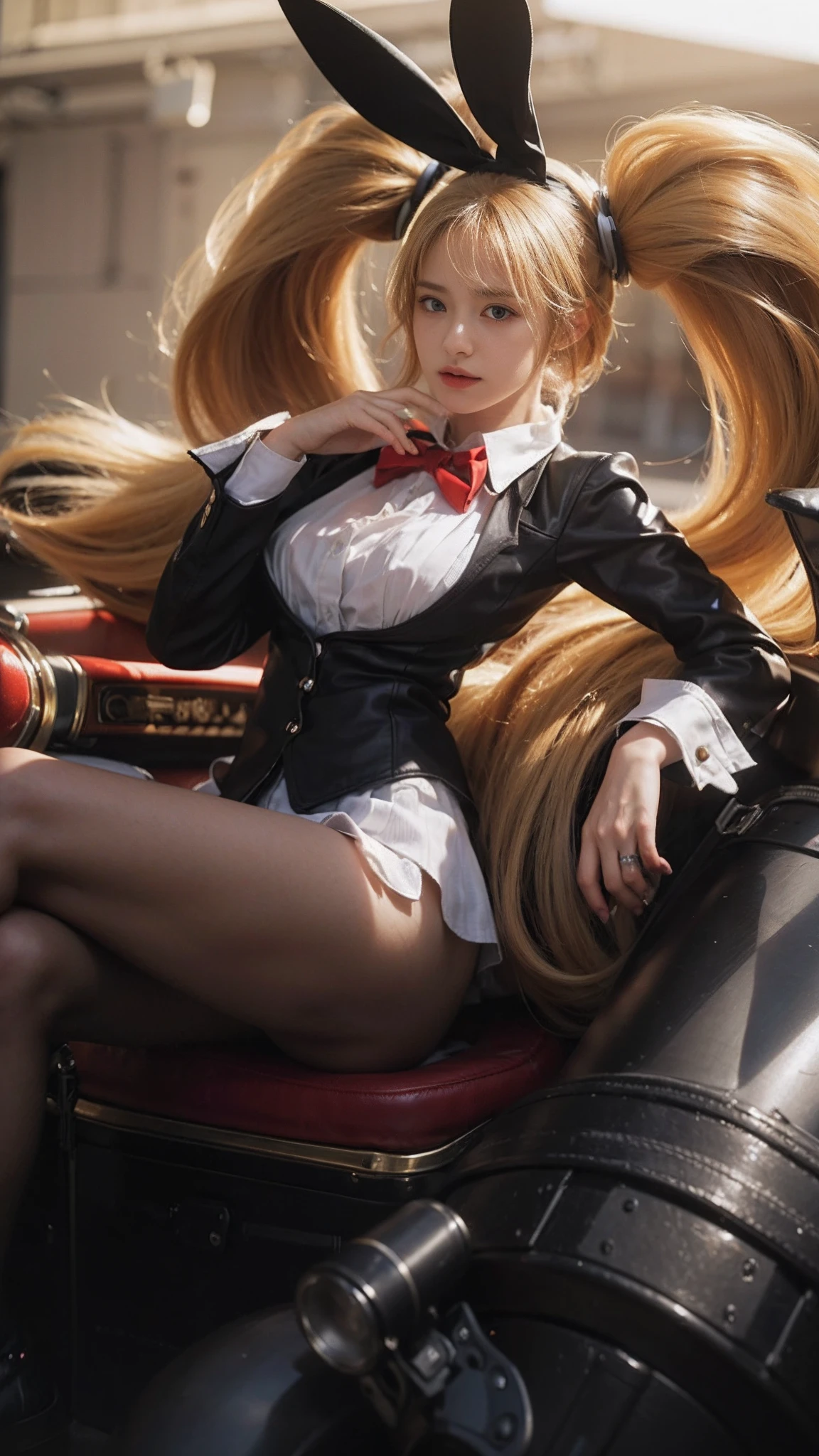 (8k, best quality, masterpiece:1.2), (realistic, photo-realistic:1.37), realistic fingers, ultra-detailed, detail fingers, A detailed portrait of 1 girl 21 year old, cool outfit, beautiful girl, british girl, pale skin, perfect body, nice abs, blue eyes, blond hair. The scene is illuminated with professional lighting, photon mapping, and radiosity, with Tetsuya Nomura Style. Blur bokeh effect, realistic light.