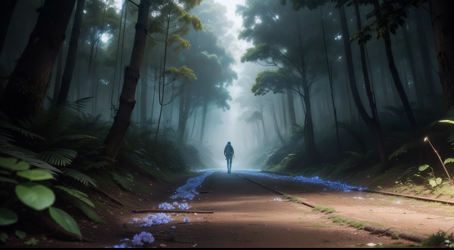 Crie imagens realistas de um ceu noturno estralado em uma floresta