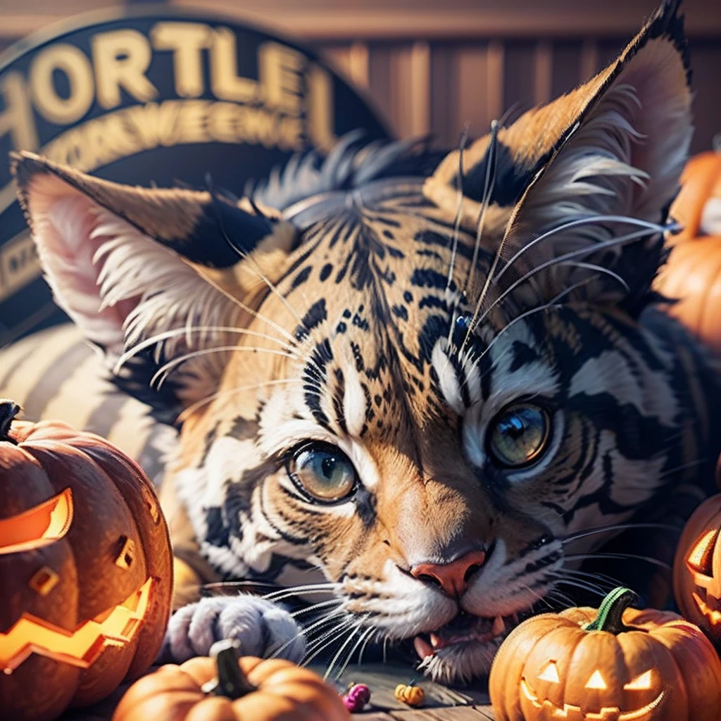 funny logo for happy halloween, deep, colorful, shinning, 3d --auto --s2