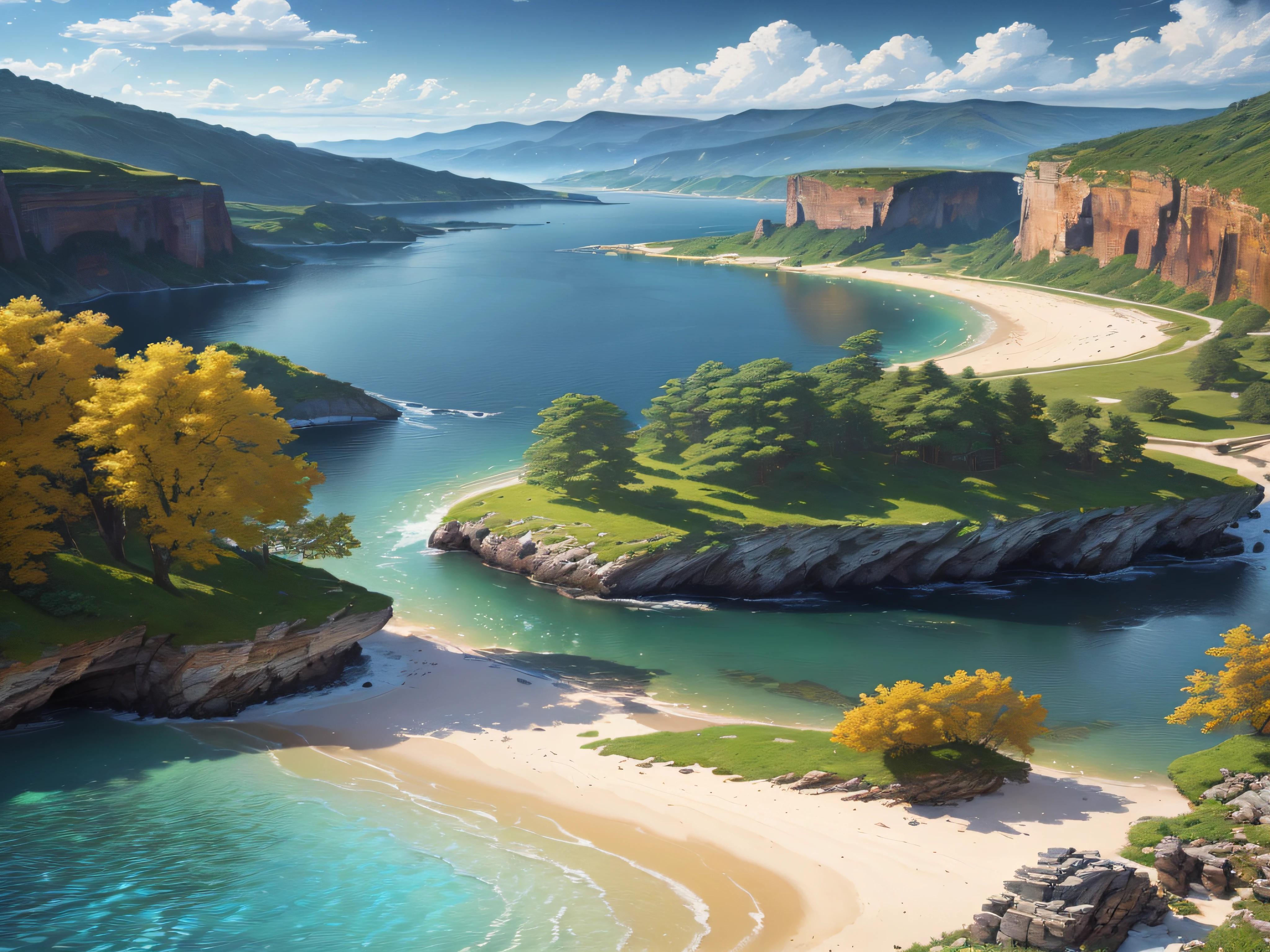 landscape,water,(extremely detailed CG unity 8k wallpaper), most beautiful artwork in the world,professional majestic oil painting,intricate, High Detail, Sharp focus, dramatic, photorealistic painting art