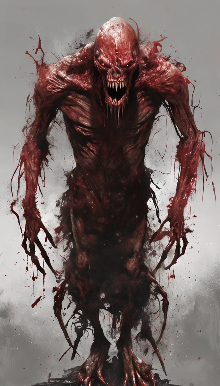 Painting of a demonic creature with a bloodied face and a bloodied head, Carnage, Sci - The Art of Horror Fiction, sci-fi horror artwork, inspired by Aleksi Briclot, The fangs of the carnage, Horror art in the fantasy genre, by Aleksi Briclot, horror concept art, venom, Fantasy and horror art, Detailed illustration of 4K horror, Demonic creature, dark fantasy horror art