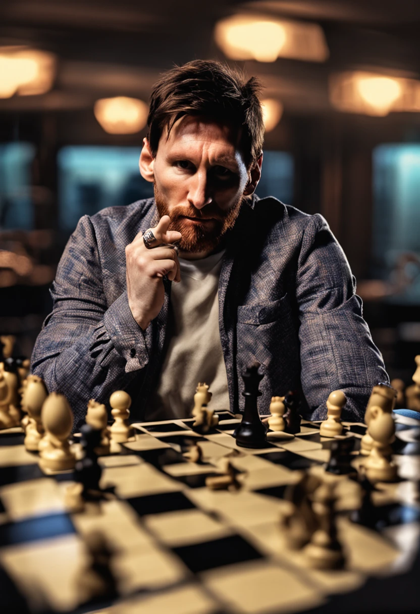 Messi plays chess