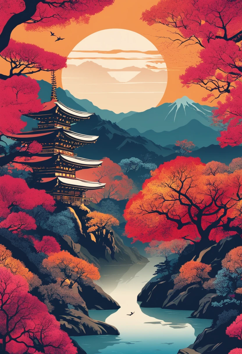 Japan Map、Psychedelic Color、metals