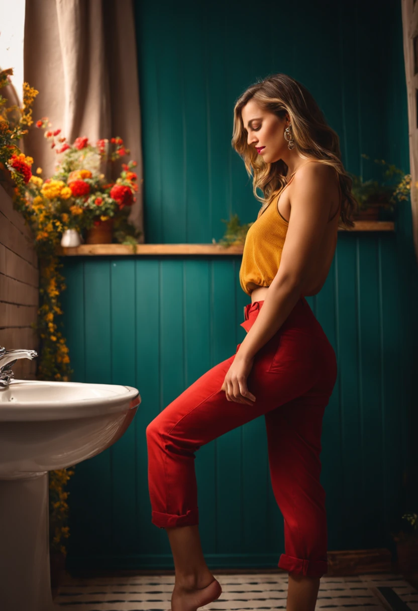 Girl deliberately pees in her pants