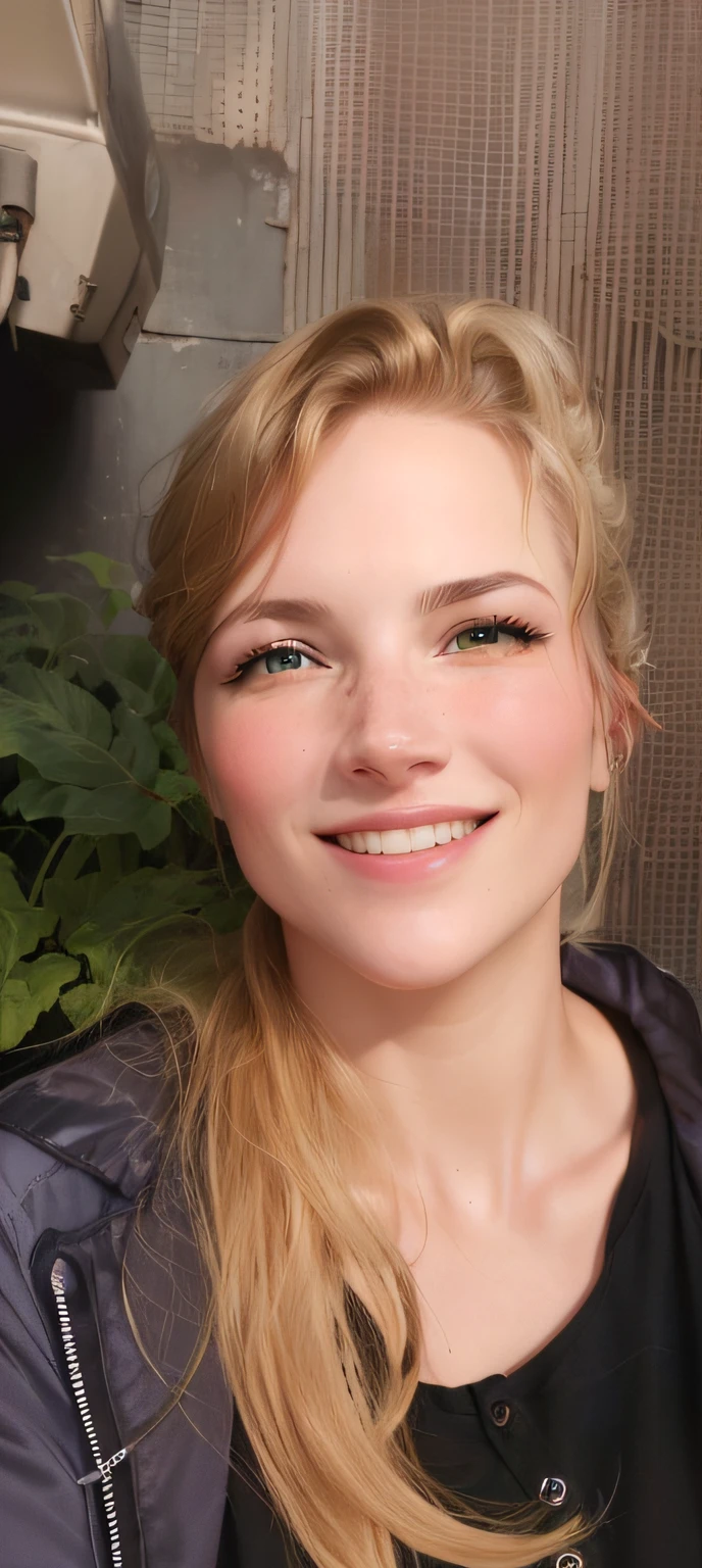 mulher sorridente na camisa preta e jaqueta cinza no banheiro com planta verde, Kirsi Salonen, Jenni Pasanen, Madalena Andersson, Nina Tryggvadottir, Alexandra Waliszewska, Karolina Cummings, imagem de perfil, Joana Voss, foto de perfil headshot, Katinka Reinke, Ewa Juszkiewicz