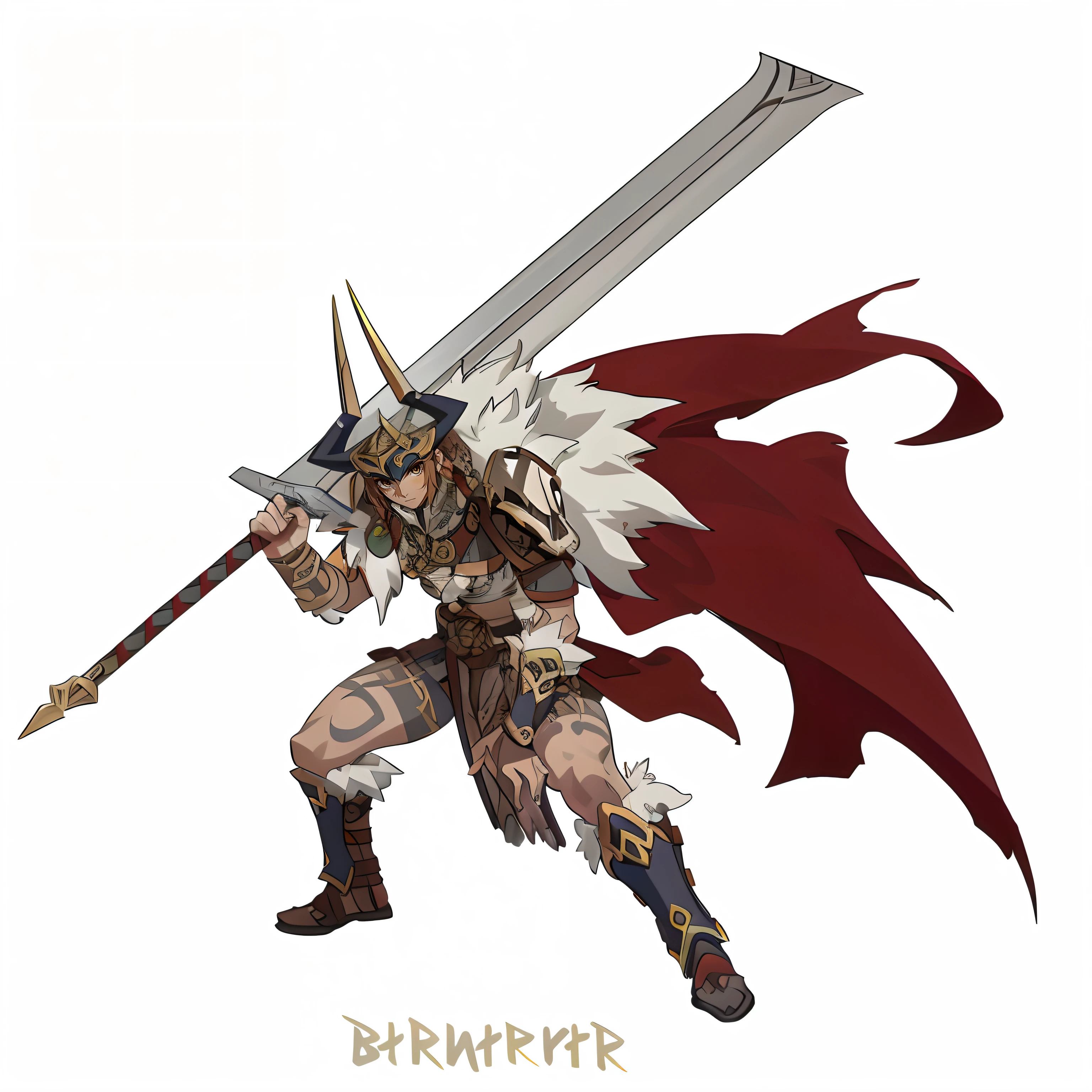 Image of an Amazonian female warrior holding a giant sword，full body concept，Berserker，Goddess of tribal wars，k hd，the detail，delicated，highest  quality，Fix blemishes，Finger toe repair，Fine image quality