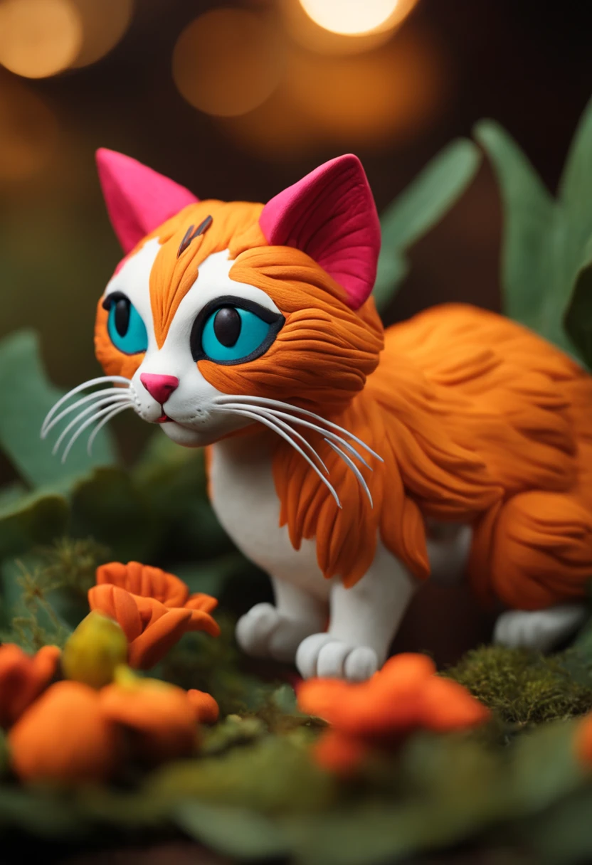 a claymation cat character