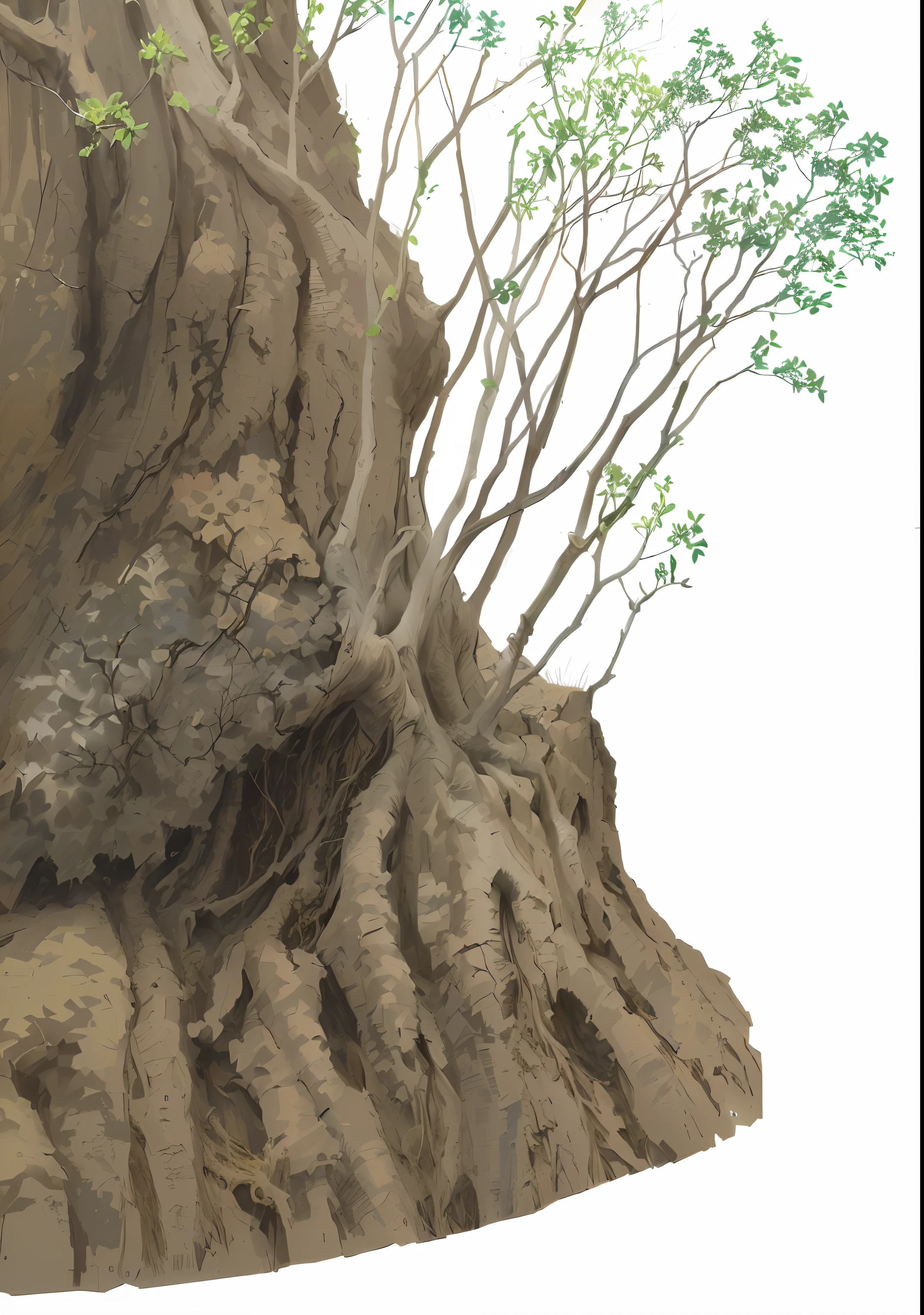there is a picture of a tree growing on a roots,