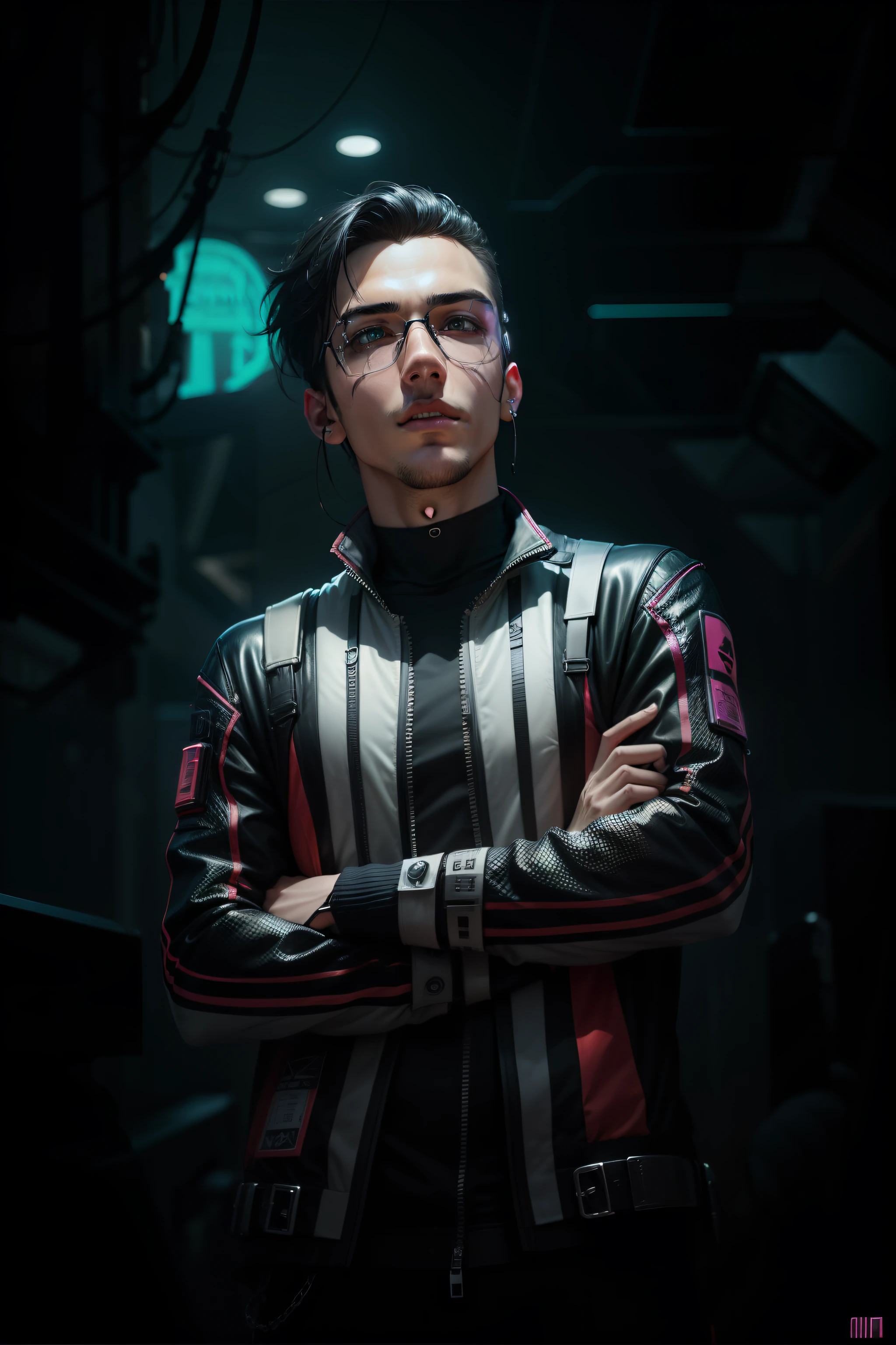 Change background cyberpunk handsome boy, realistic face,