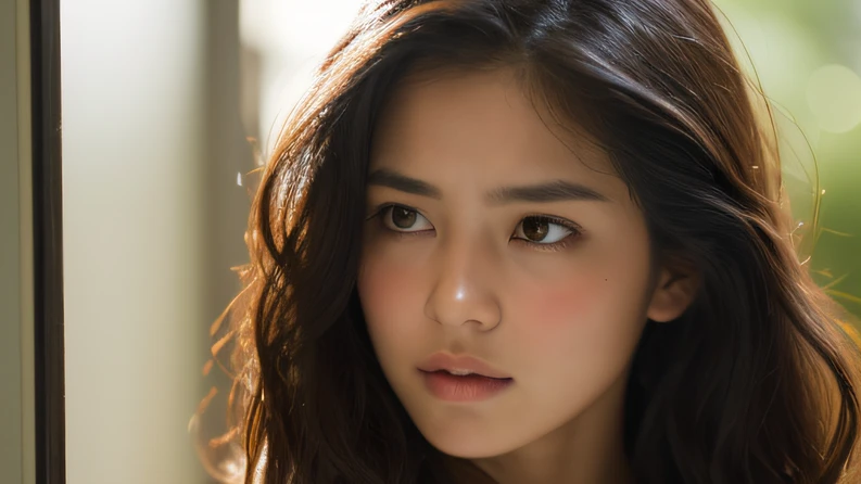 ((top Quority,8K,tmasterpiece:1.3)),Contemptuous woman(hot onsen),perspired,Water droplets on the forehead of the face,exteriors,background starry sky,Overhead,Sharp focus:1.2,cute women:1.4,((Layered Hair Style)),(shower stall),very detailed face and skin and hair texture,Knotted brunette hair,Moist textured hair,Moist body,Detailed eyes, Contemptuous contempt,White skin of the,Beautiful legs, beautiful delicate nose,cute young woman,18yr old,dynamic angle,Deleite para la vista,Compositional suggestiveness,while emphasizing the subject's hair,The eye,Mouth and movements,At the same time, It exudes contempt,It is characterized by calming tones and a mixture of light and shadow,Contemptuous contempt,