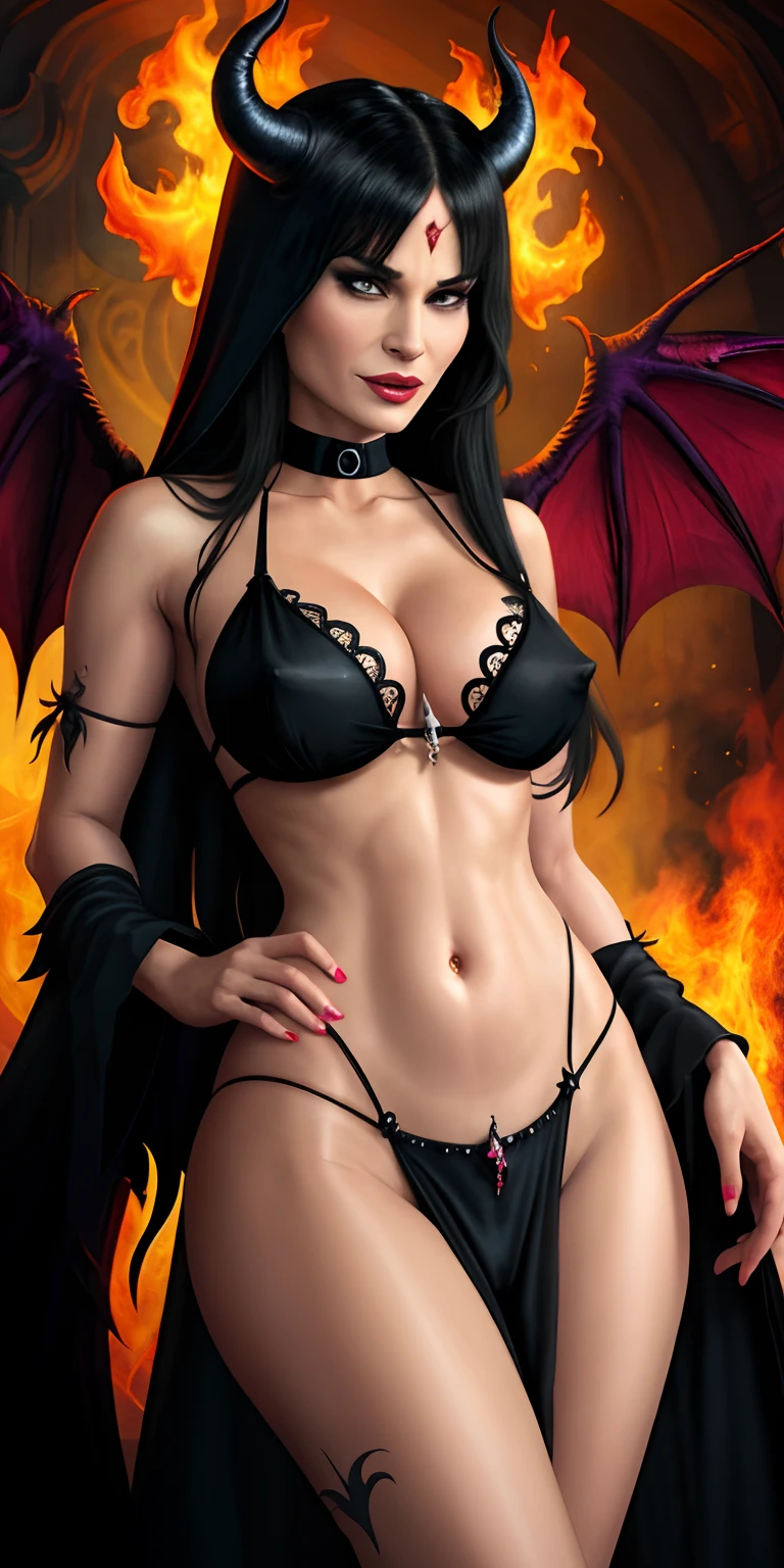 Lisa Ann: The evil nun, Demon horn on the head, demon wings,diabolique, insidieux, Context of the Satanic Church