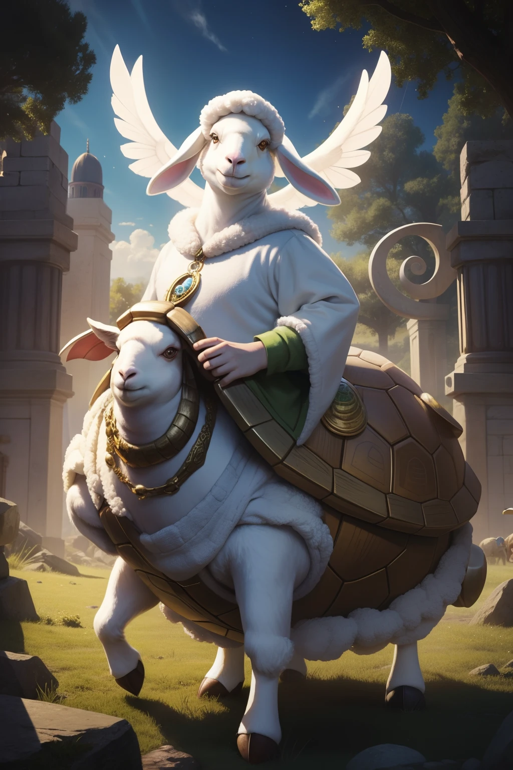 pecora，anthropomorphic turtle，Myths and legends，Divine power sheep