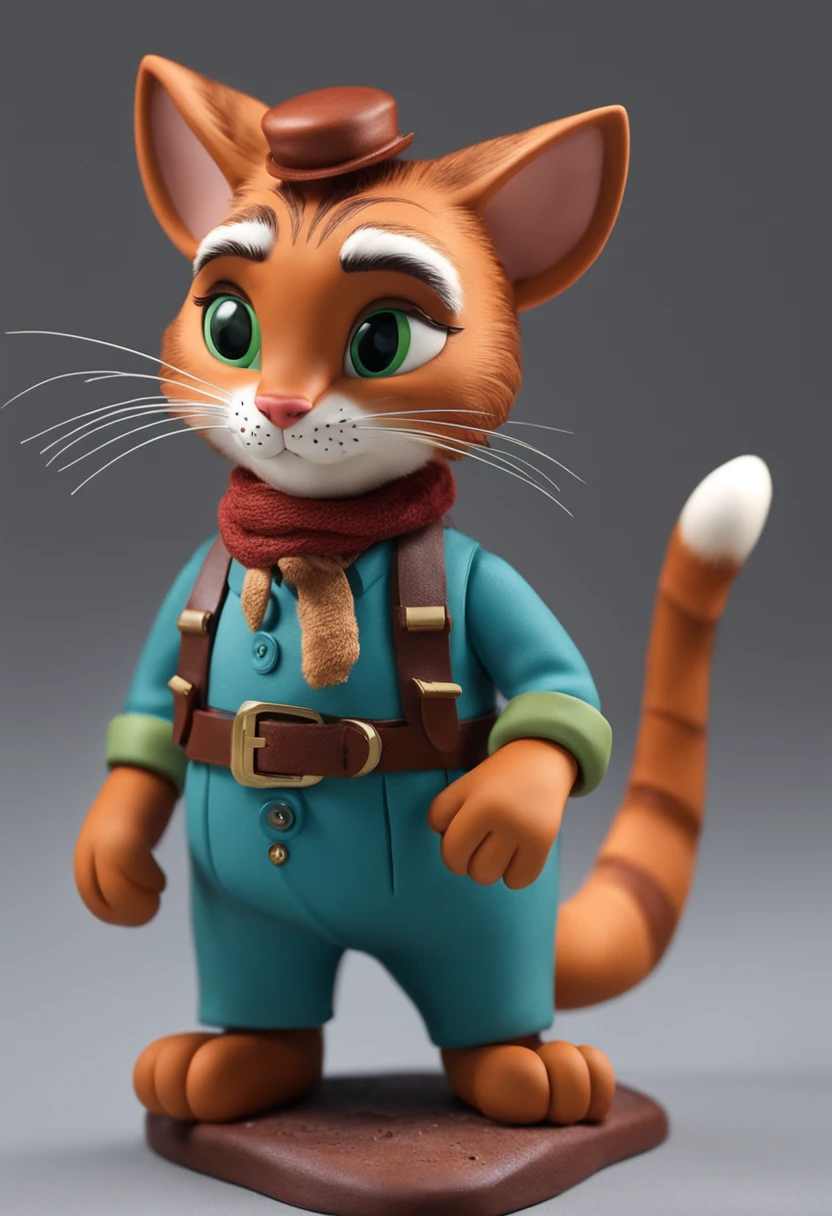 Personagem Gato, correndo, estilo Aardman