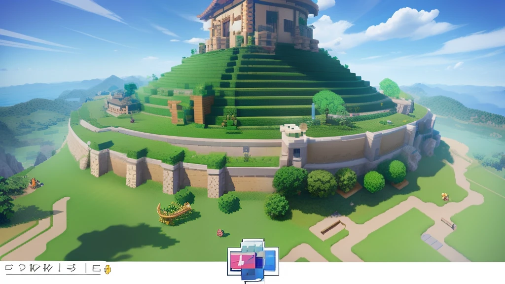 鸟山明风格，Flat pixel games《dragon quest》，Game scene design，（a paradise：1.4），16-bit pixels