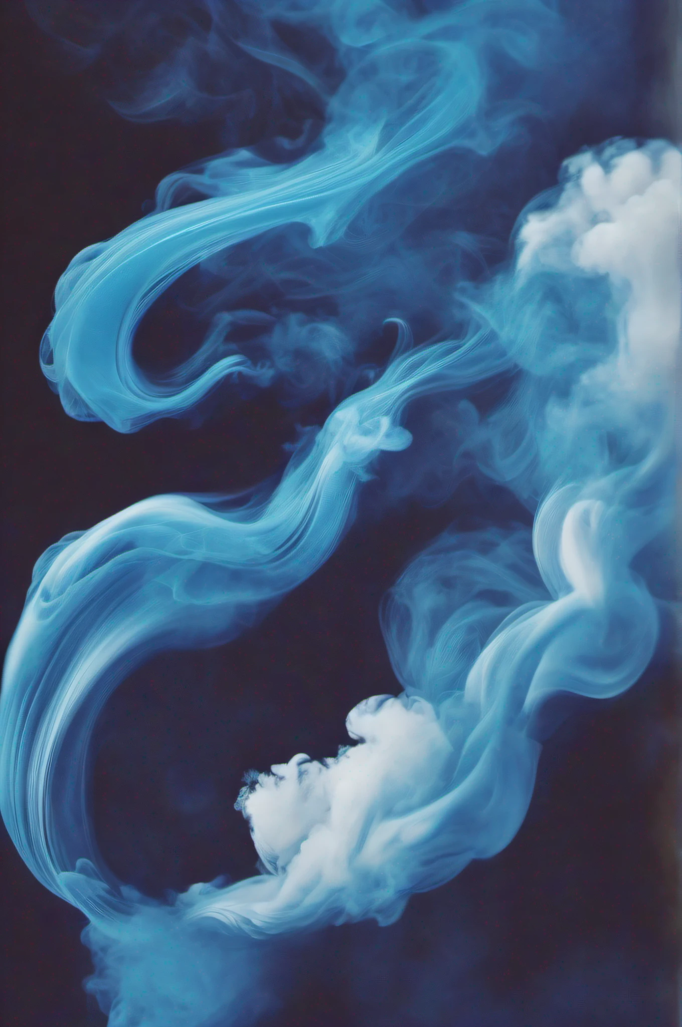 Awesome vape smoke slowmotion, blue an white