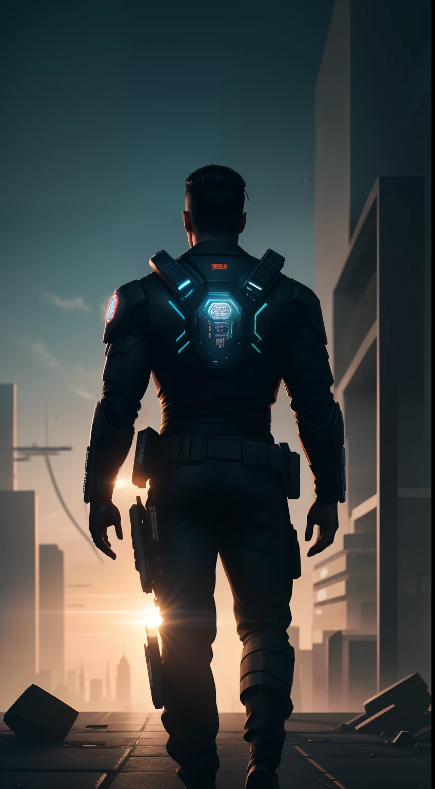Generate a dystopian vision of a cyberpunk city hit by a blackout, where the darkness is broken only by the glowing eyes of the androids, Cyberpunk aesthetics, cor profunda, intrincado, 8K resolution concept art, natural lighting, beautiful composition, foco nítido, Studio photo, detalhes intrincados, altamente detalhado, profundidade de campo, foco nítido, High detail, textura de pele realista, Realistic, fotorrealista, Arte Digital, tinta escura