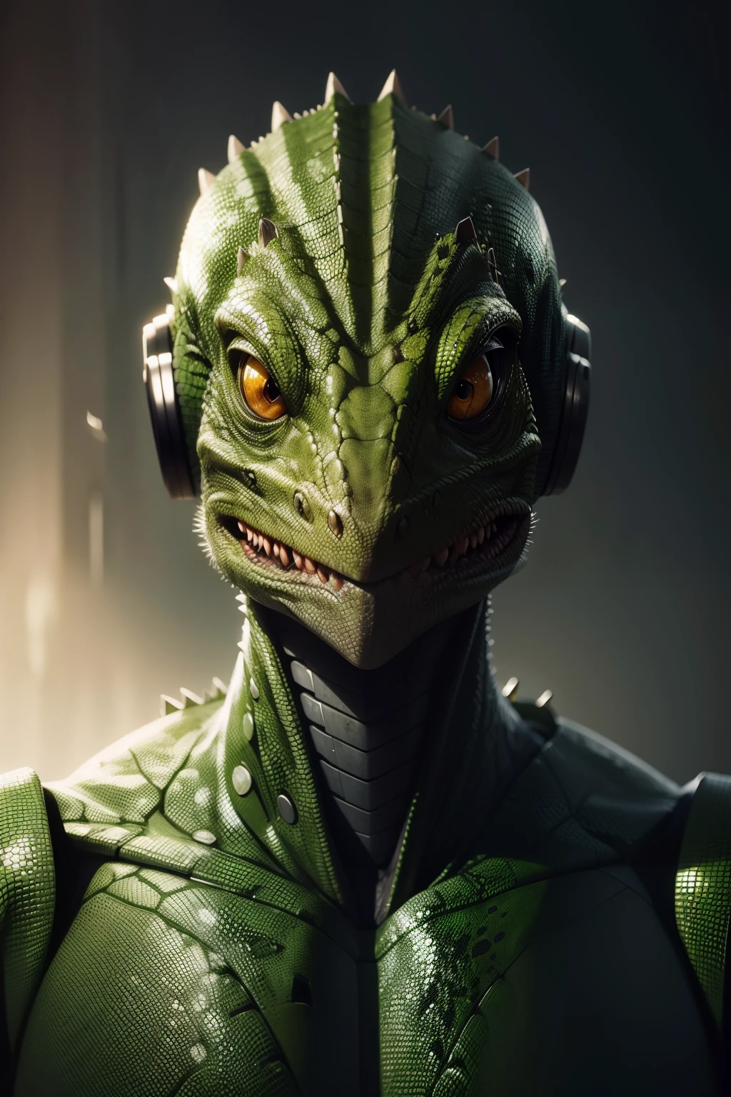 Amazing portrait photo of lizard robot