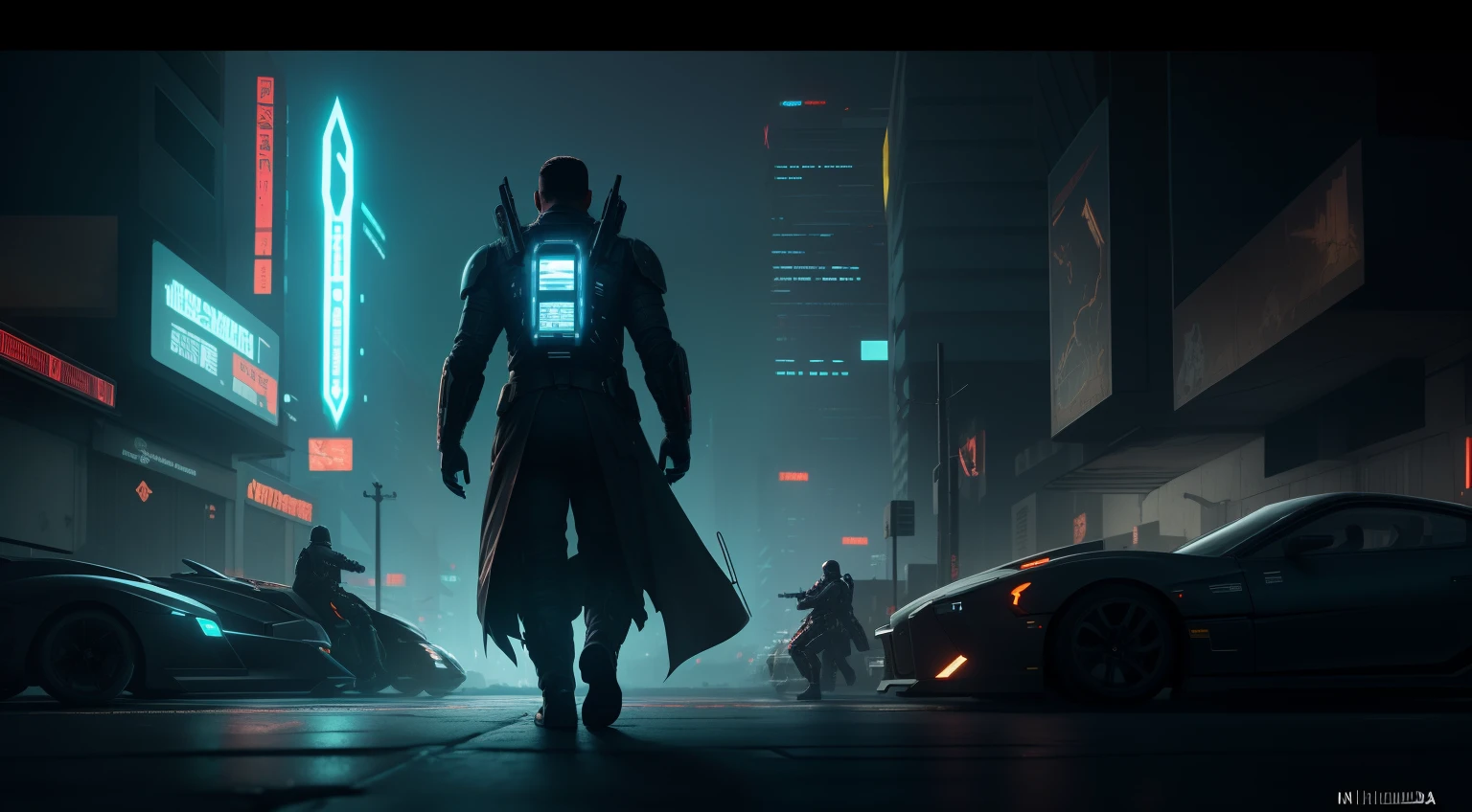 Generate a dystopian vision of a cyberpunk city hit by a blackout, where the darkness is broken only by the glowing eyes of the androids, Cyberpunk aesthetics, cor profunda, intrincado, 8K resolution concept art, natural lighting, beautiful composition, foco nítido, Studio photo, detalhes intrincados, altamente detalhado, profundidade de campo, foco nítido, High detail, textura de pele realista, Realistic, fotorrealista, Arte Digital, tinta escura