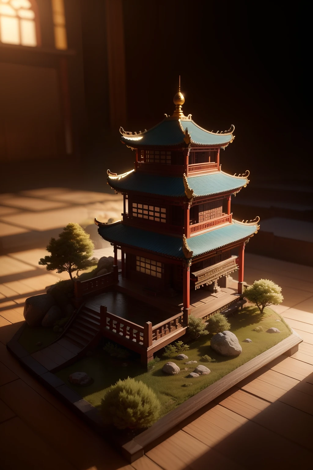 best quality, realistic, photorealistic, ultra detailed, Miniature landscape，Chinese architecture，Immortal Mansion， ceramics, Ultra wide angle,Accent Lighting,Volumetric Lighting,backlighting, (detailed light),((an extremely delicate and beautiful)),dramatic_shadow,ray_tracing,hdr