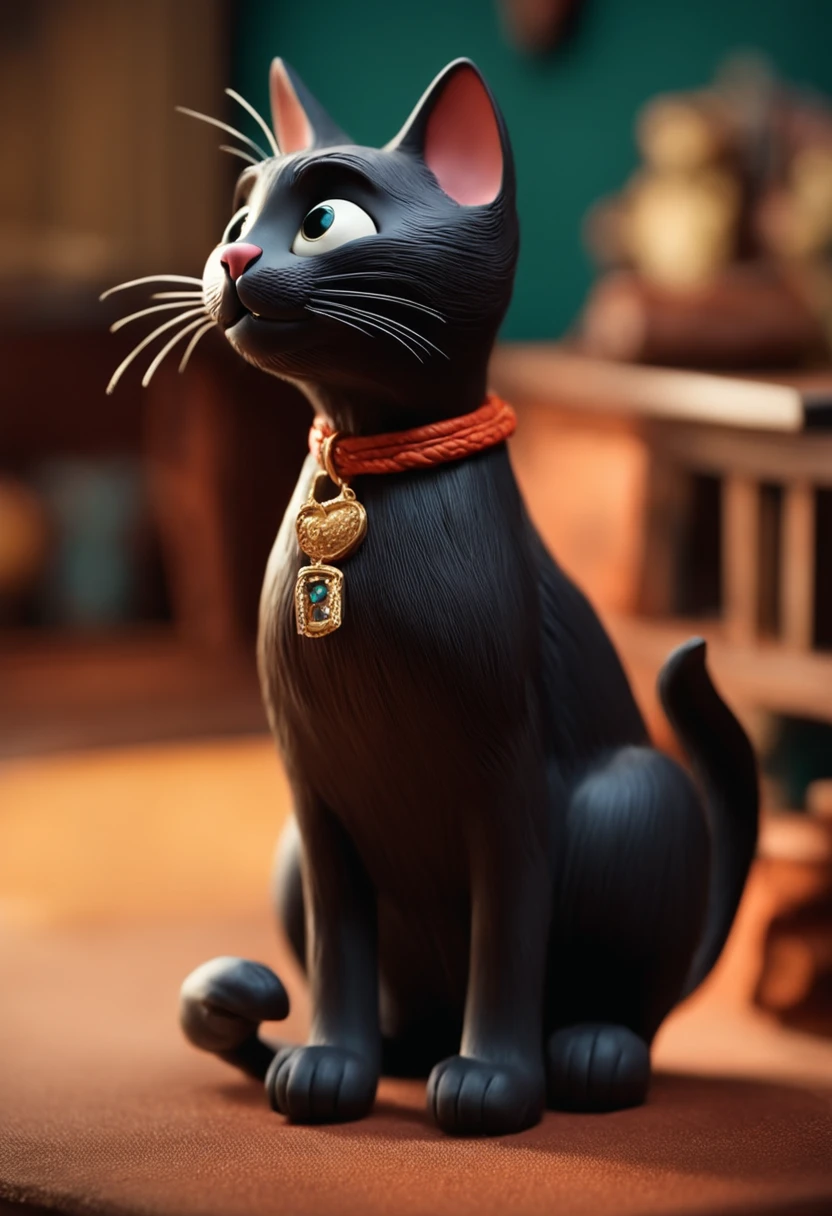 Personagem Gato, correndo, feliz, studio style Aardman Animation, claymation, majo