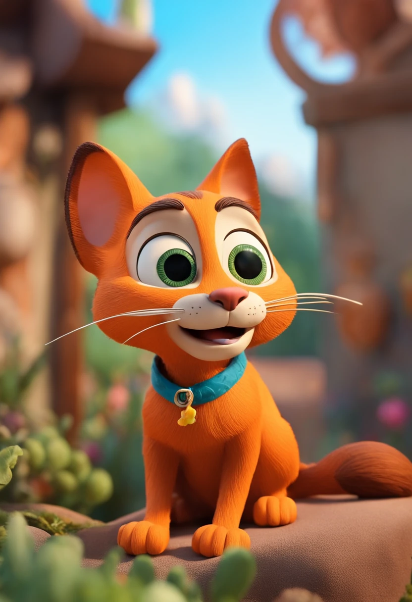 Personagem Gato, correndo, feliz, studio style Aardman Animation, claymation, majo