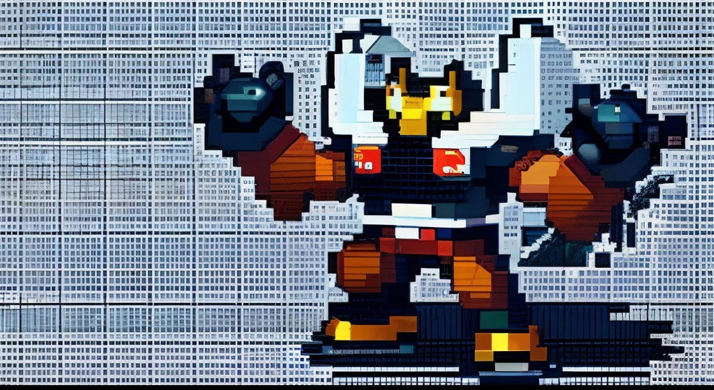 pixel game，character  design，Transformers robots，hornet， Pixel art #pixelart，super-fine，32-bit pixels