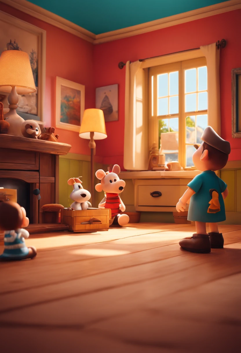 style Aardman, Kid style Earthbound, standing,