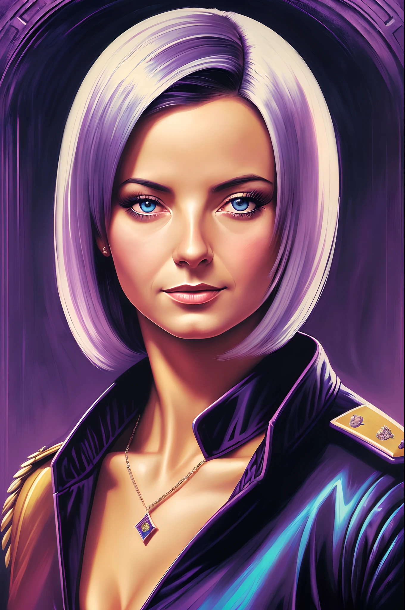 ((beste-Qualit)), ((tmasterpiece)), ((Realistic)), Ultra-detailed, (young Yulia Volkova, Slav ), Russian Academic Portrait, (in the style of Gerald Brom), Perfect colorful gradient, —q 4 —s 750