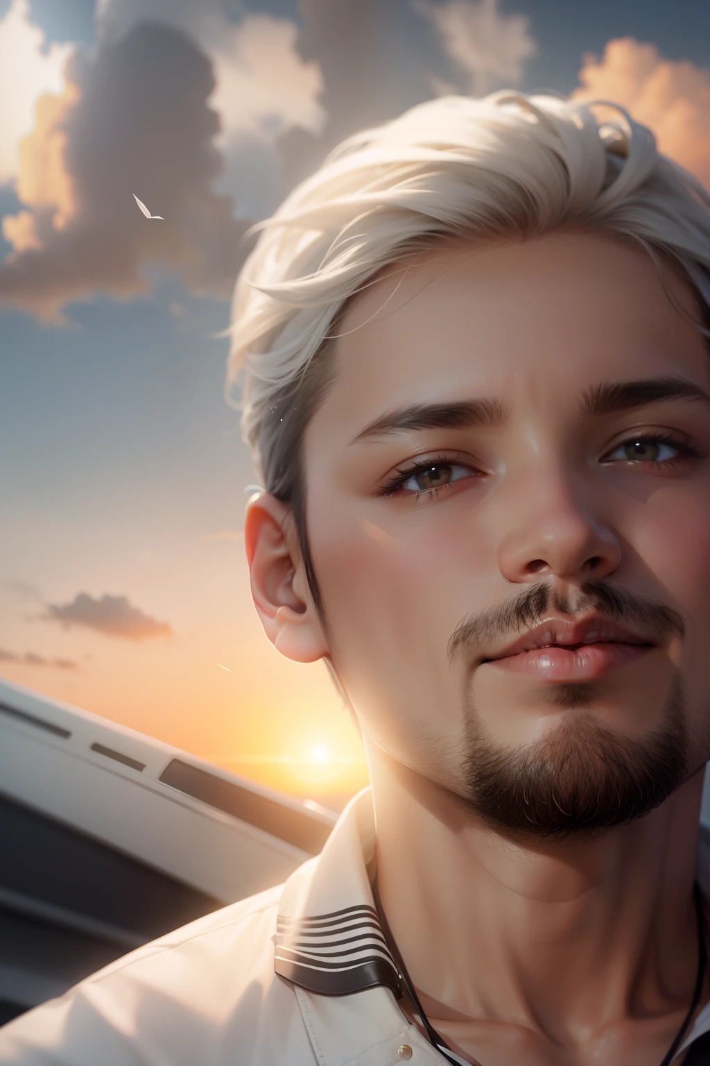 change background into white and clear sky Of sunset