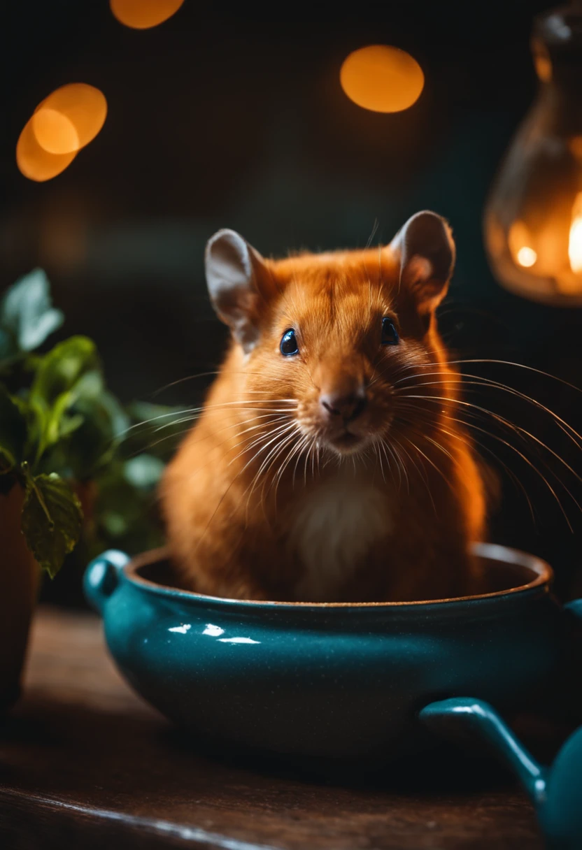 Um homem feio fazendo uma sopa de ratos, 4k