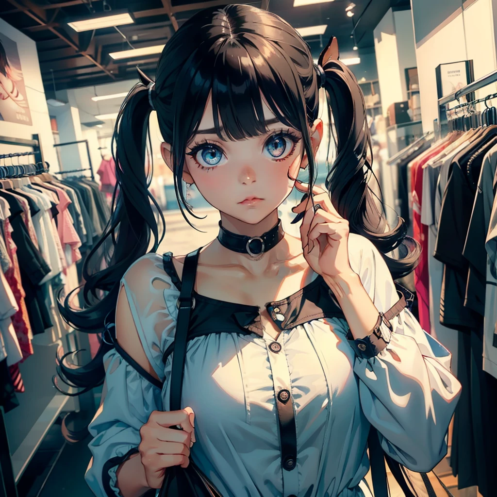 1 beauty,Watery Big Eyes,Pouting,long eyelasher,falda corta,horse tails,Blushlush,In clothing stores,