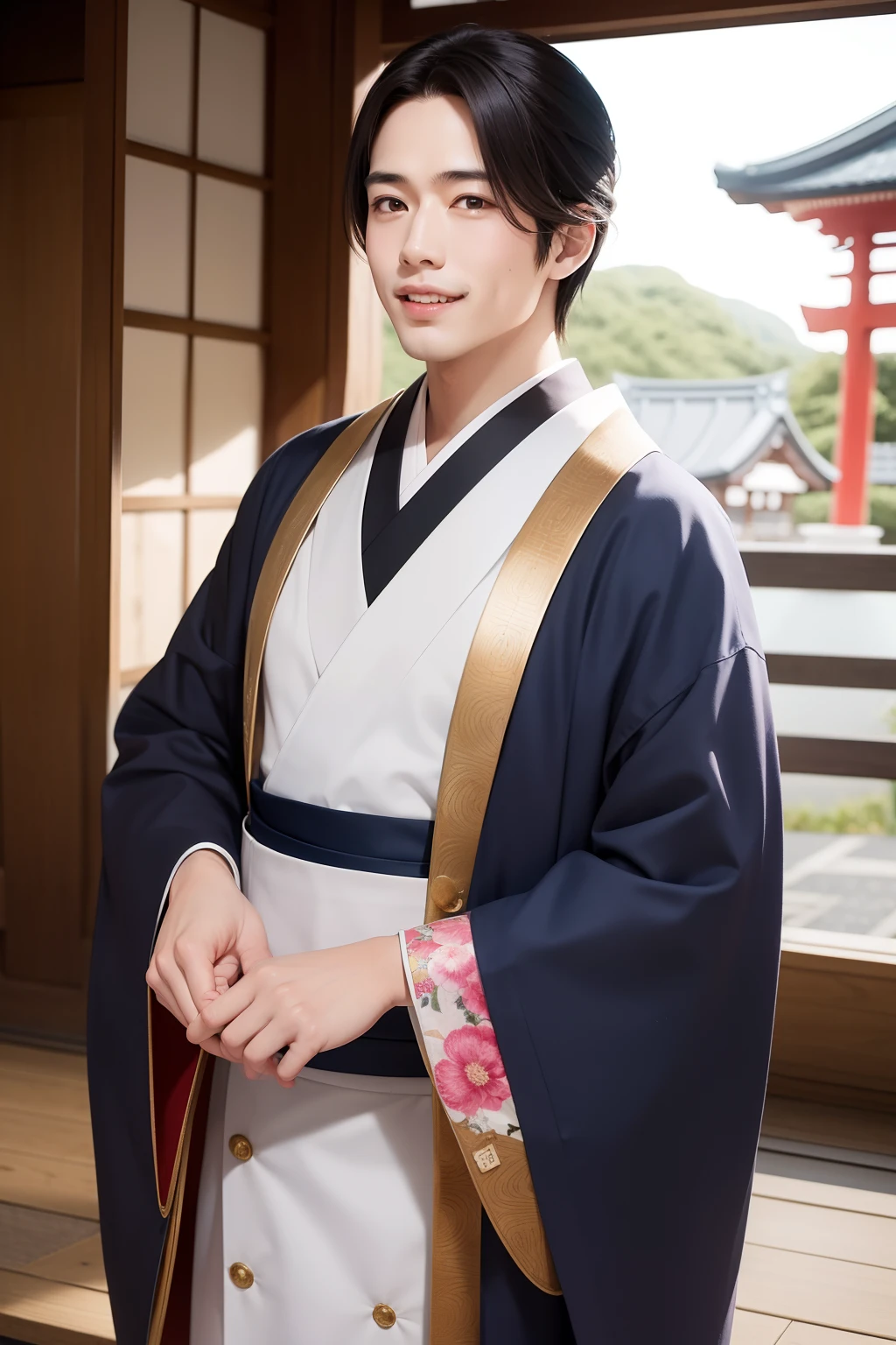 Beautiful Japan Man of the Time　The upper part of the body　western clothes　gently smiling