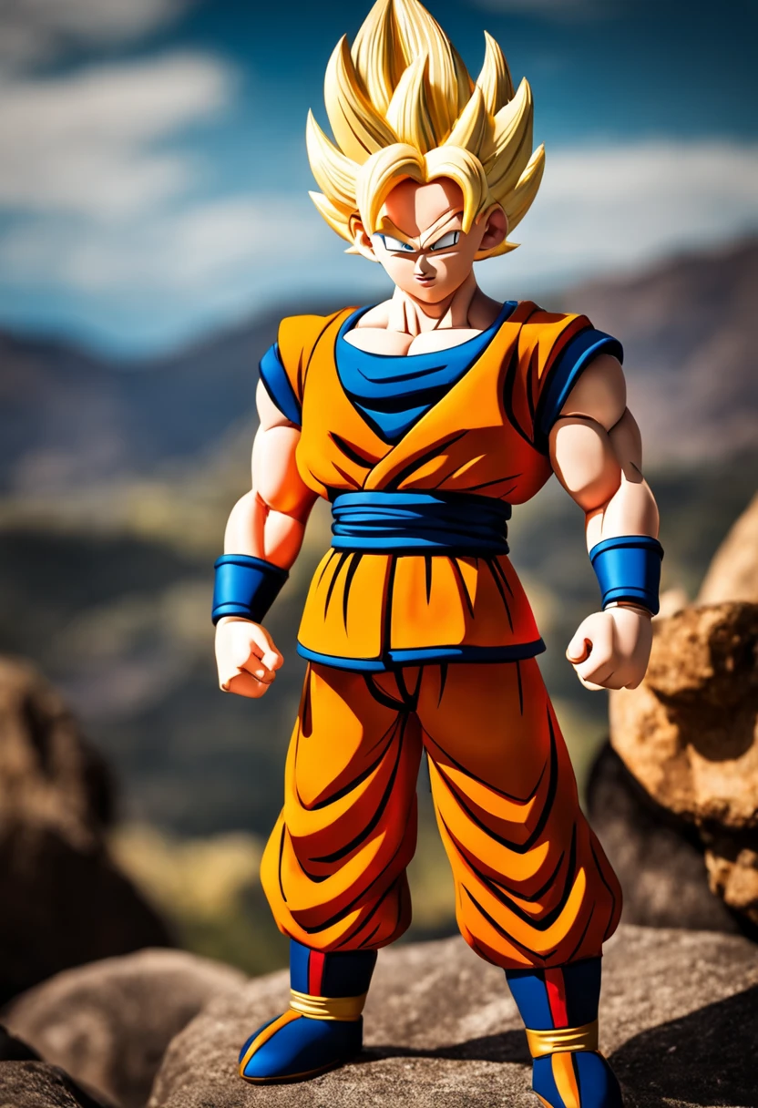 style Aardman, Kid style dragon ball z, standing,