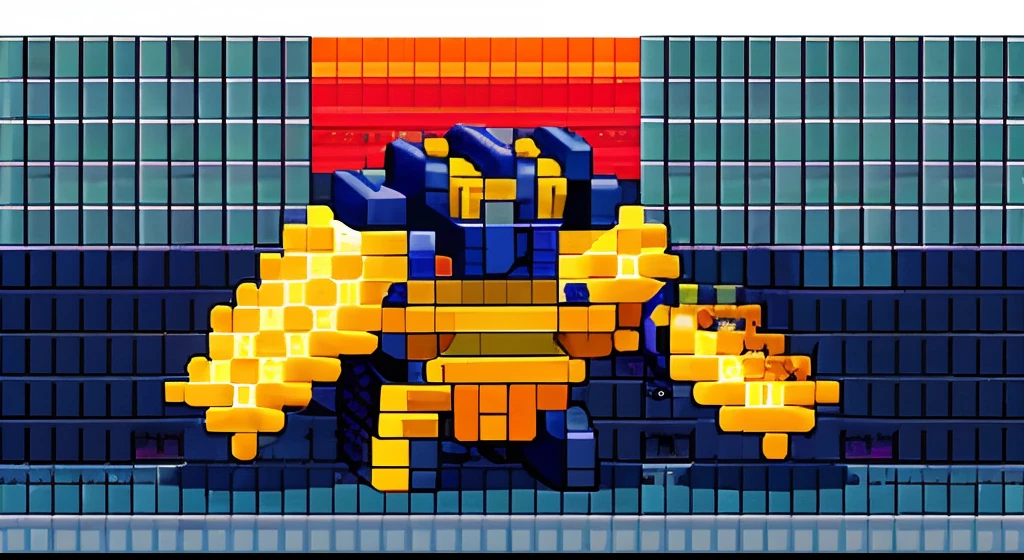 pixel game，character  design，Transformers robots，hornet， Pixel art #pixelart，super-fine，32-bit pixels