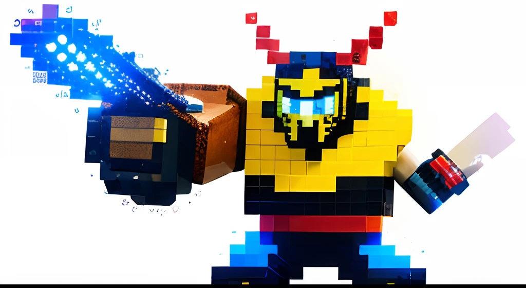 pixel game,character design,Transformers robots,hornet, Pixel art #pixelart,super-fine,32-bit pixels
