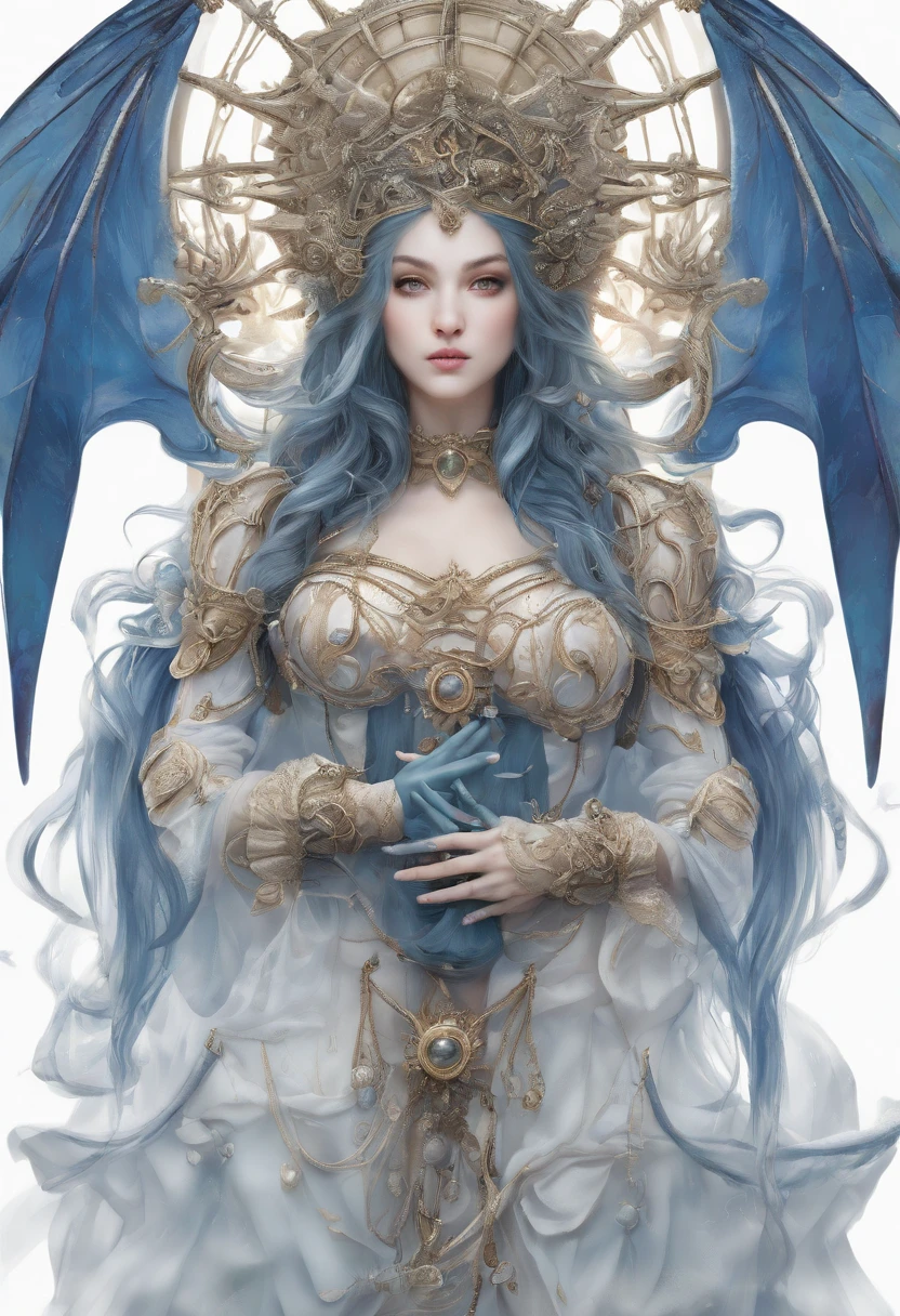 A goddess, nice perfect face with soft skinice perfect face, Concept art portrait by Greg rutkowski, Art germ, Ultra-detailed and intricate Gothic art trends in Artstation ternary colors, Fantastical, intricately details, Splash screen, Complementary colors, fantasy concept art, 8K resolution, Deviantart's masterpiece, Oil painting, Heavy strokes,
